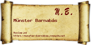 Münster Barnabás névjegykártya